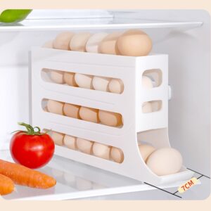 Egg Container for Fridge - Stackable BPA-Free Rolling Egg Rack for Fresh Storage